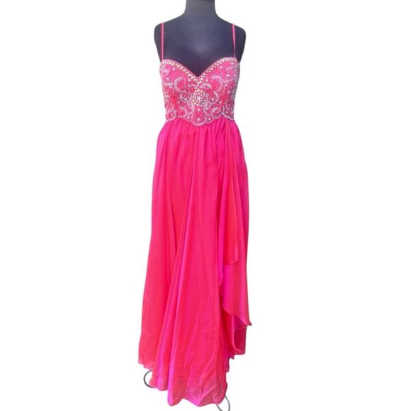 Y2K Dave & Johnny Sweatheart Fairy Asymmetric Dress 9/10 Prom Ethereal Beaded - Picture 1 of 6